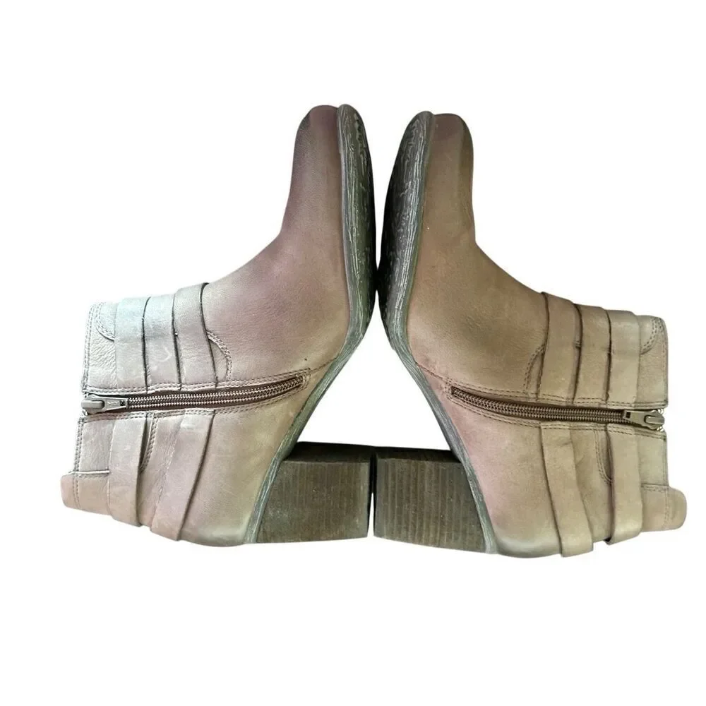 Josef Seibel Britney Side Zip Ankle Bootie Taupe Brown Size 39 US 8 - 8.5